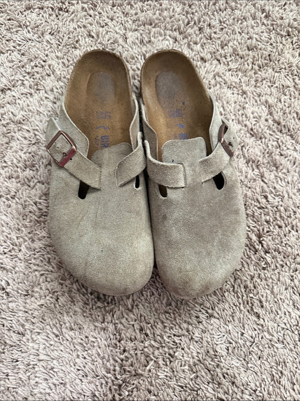 Birkenstock Suede Clog Mule in Taupe